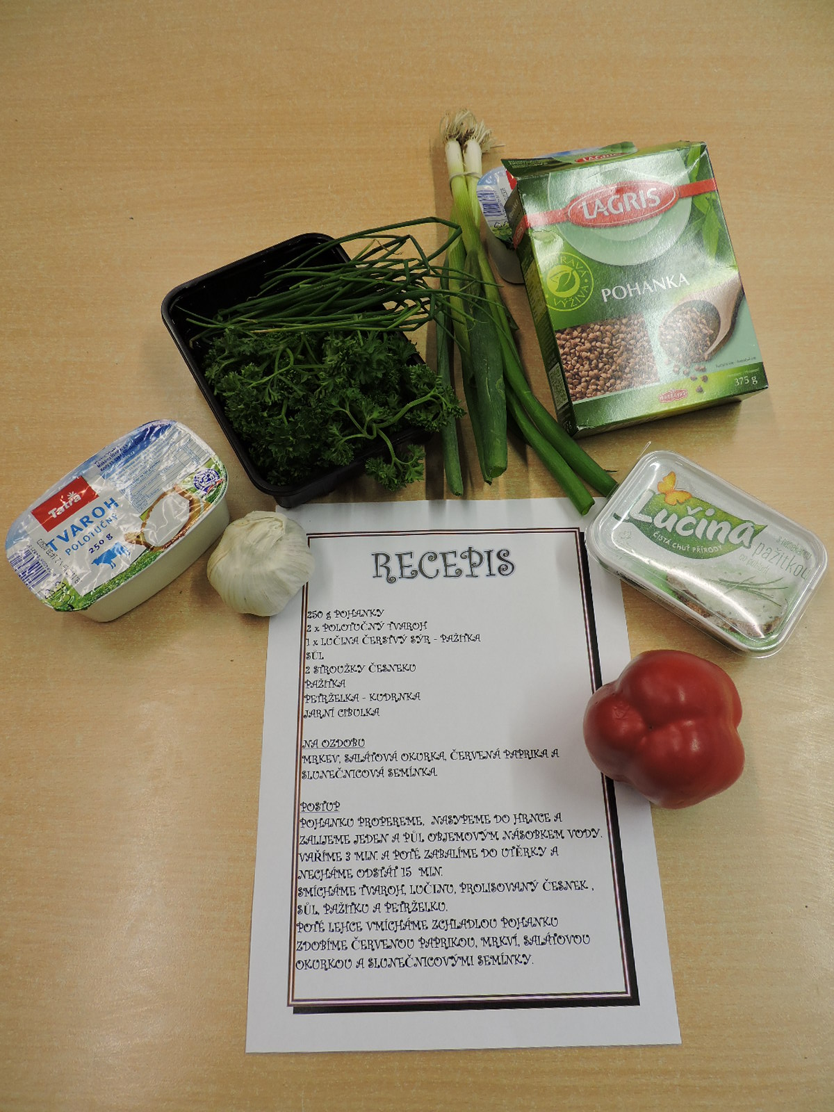 Potřebné ingredience a samozřejmě nezbytný recepis! 2
