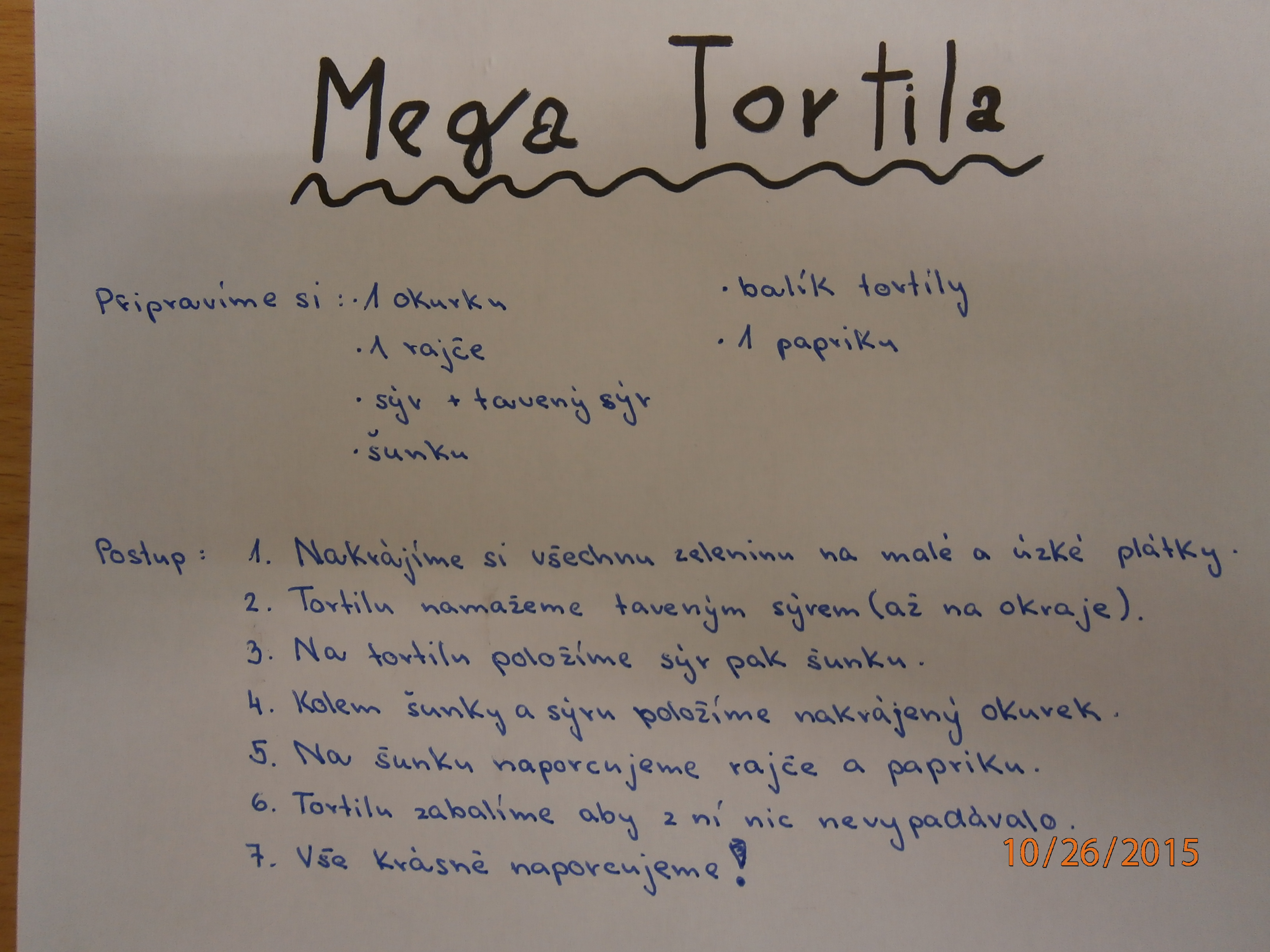 Recept byl předem vzorně připravený. 3